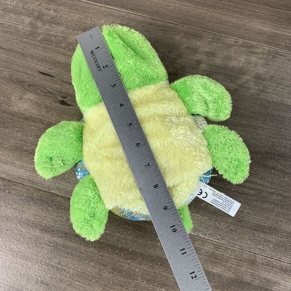 Aurora The Turtle Hand Puppet Green Plush Stuffed Animal Full Body 10" Blue Eyes - Picture 11 of 16